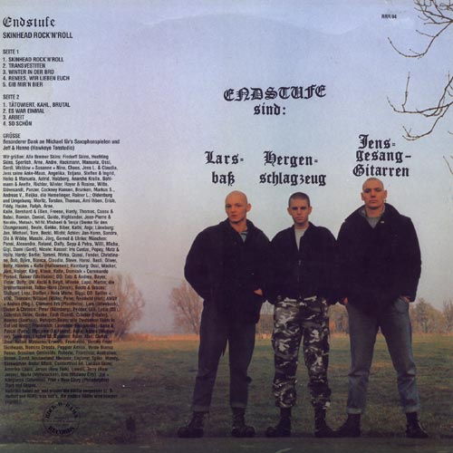 Endstufe Skinhead Rock & Roll LP back cover