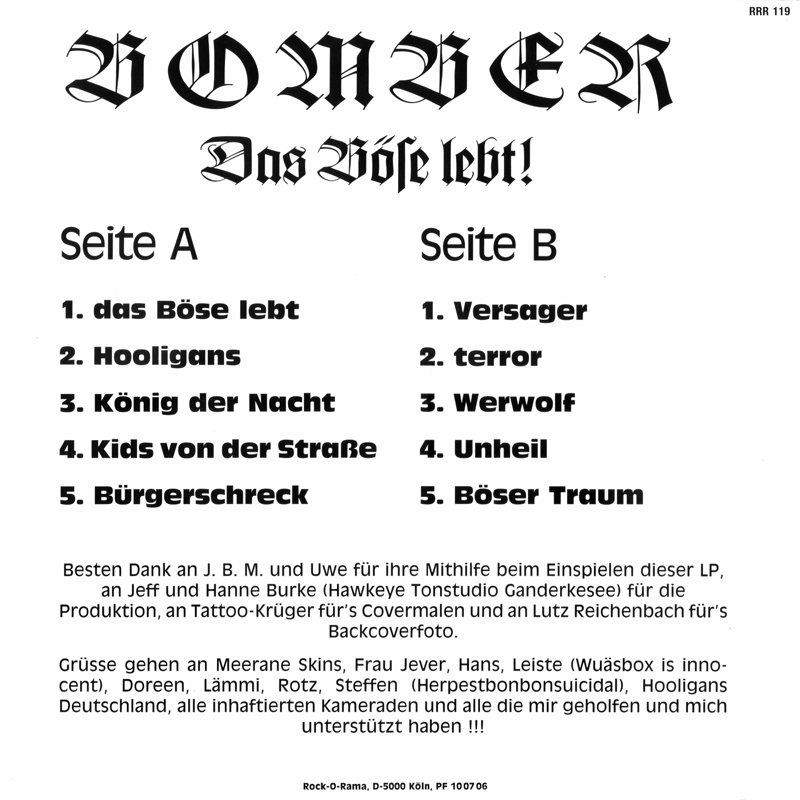 Bomber LP back cover