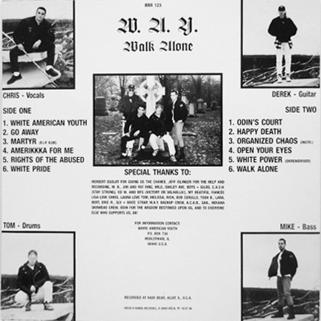 White American Youth LP back cover