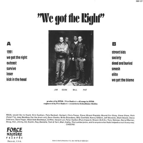 Rival LP back cover