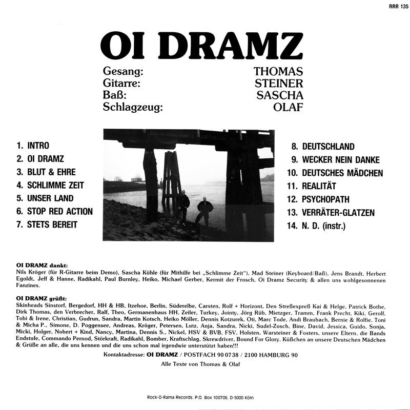 Oi Dramz LP back cover