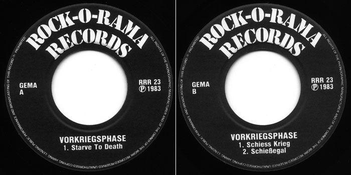 Vorkriegsphase EP center labels
