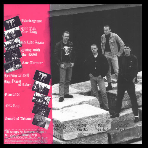 No Remorse Blood Against Gold LP back cover