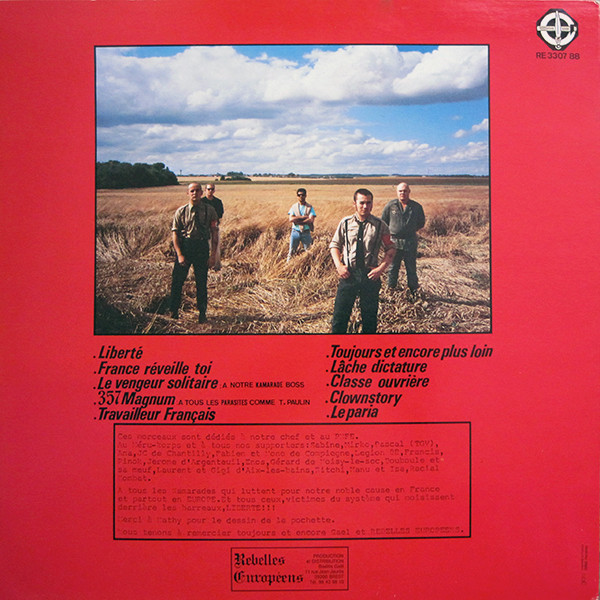 Back cover of the Bunker 84 Liberte LP