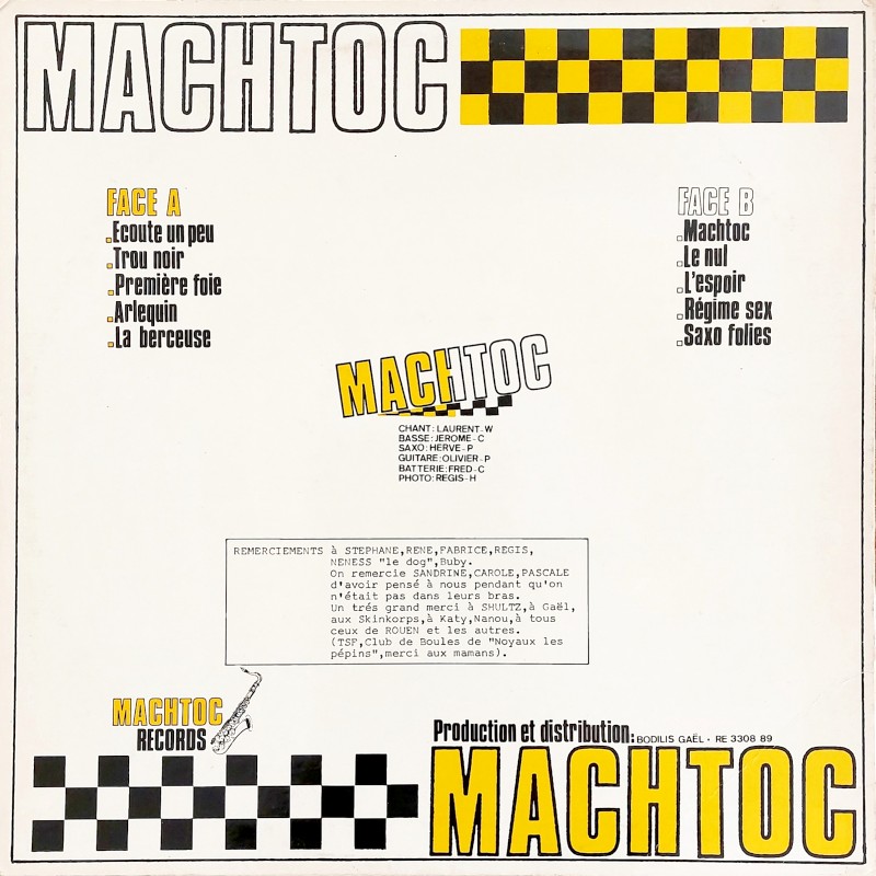 Back cover of the Machtoc 1ere Foie LP