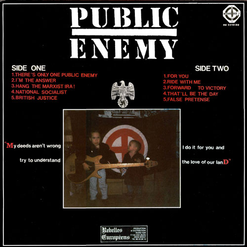 Back cover of the There Is Only One Public Enemy LP