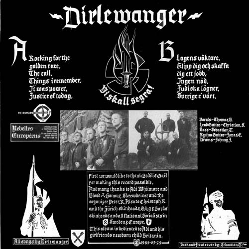 Back cover of the Dirlewanger LP