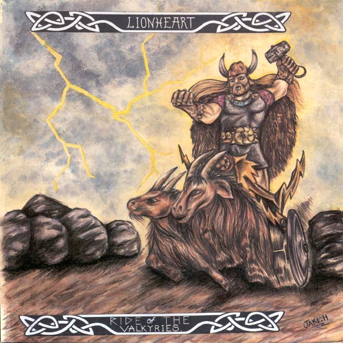 Front cover of the Lionheart Ride Of The Valkyries LP