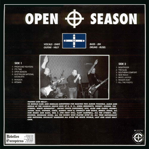 Back Cover of the Open Season Front Line Fighters LP