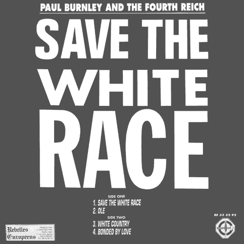 Back cover of the Paul Burnley and the Fourth Reich EP