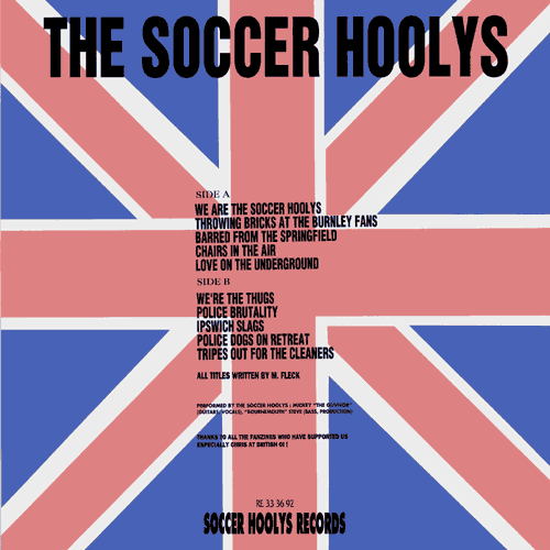 Back cover of the Soccer Hoolys LP