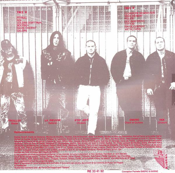 Back cover of the Force de Freppe LP