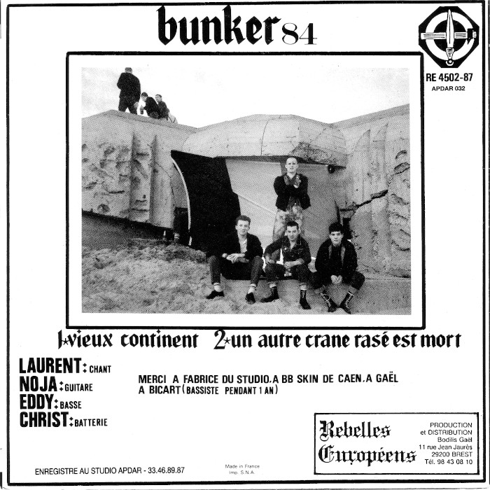 Back cover of the Bunker 84 Vieux Continent single