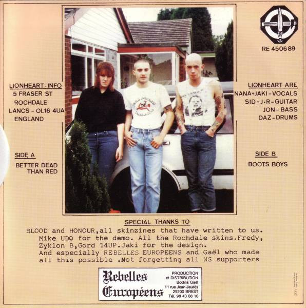 Back cover of Lionheart Better Dead Than Red single