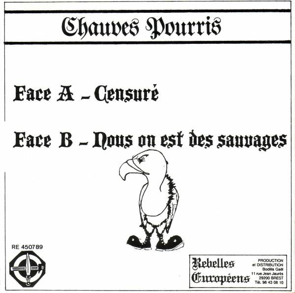 Back cover of the Chauves Pourris Censure single