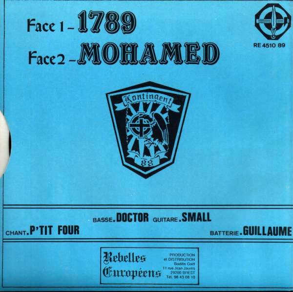Back cover of the Kontingent 88 1789 single