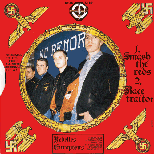 Back cover of the No Remorse Smash The Reds single