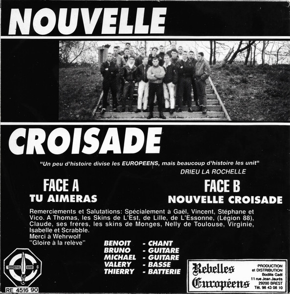 Back cover of the Nouvelle Croisade single
