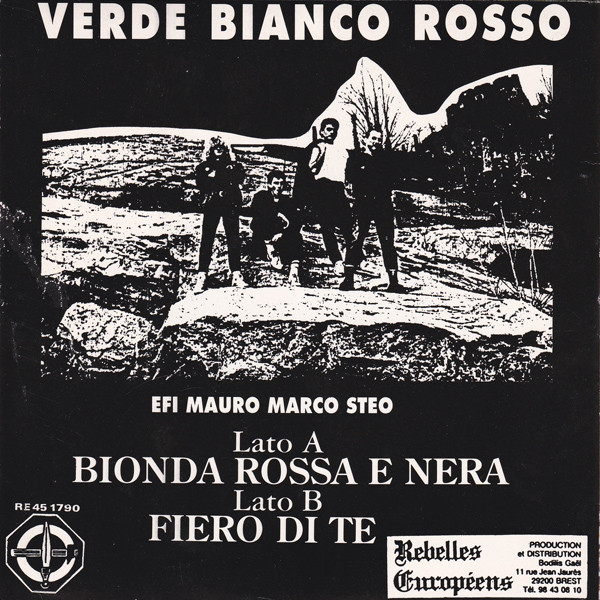 Back cover of the Verde Bianco Rosso Bionda Rossa E Nera single
