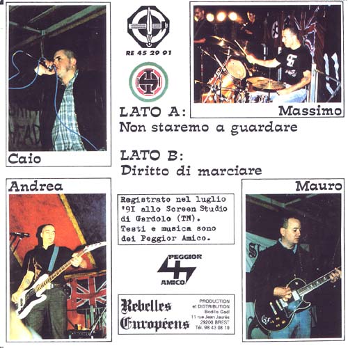 Back cover of the Peggior Amico Diritto Di Marciare single