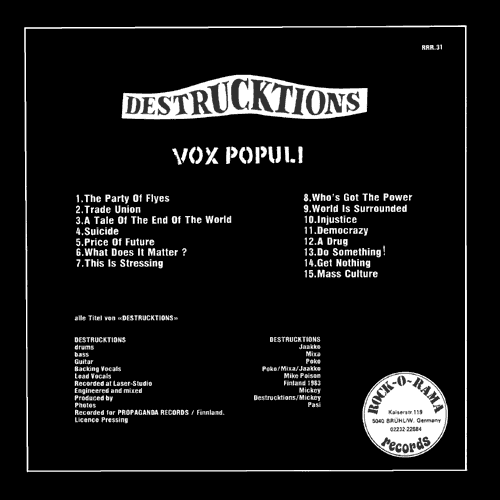 Destrucktions LP back cover