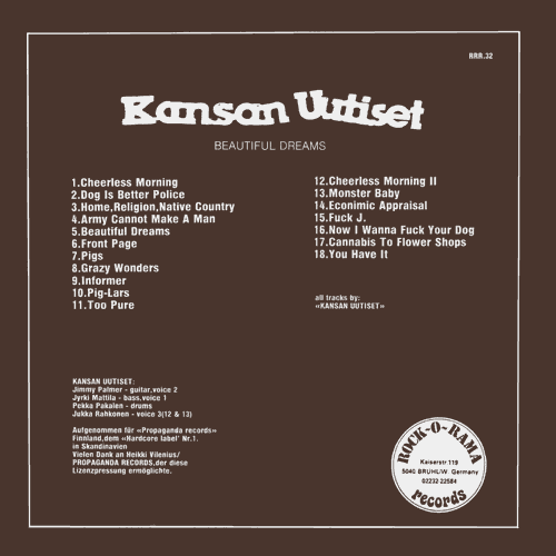 Kansan Uutiset LP back cover