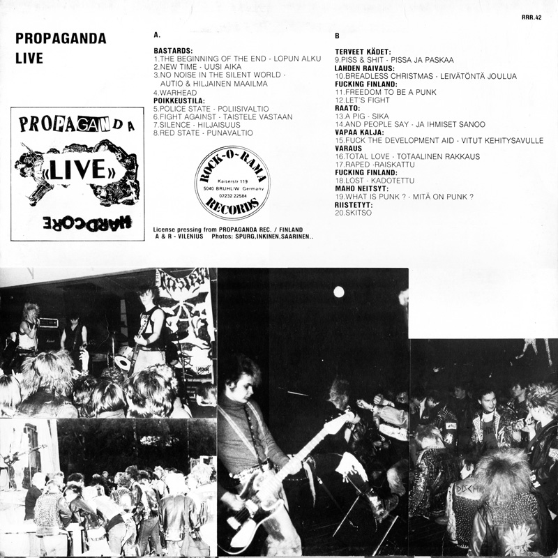 Propaganda Live LP back cover