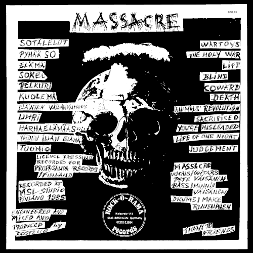 Massacre LP back cover
