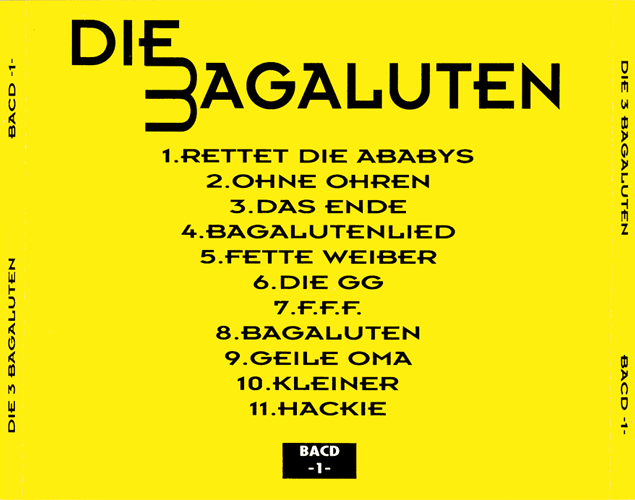 Back inlay for the 3 Bagaluten CD