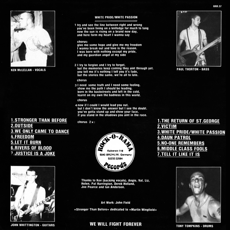 Brutal Attack LP back cover