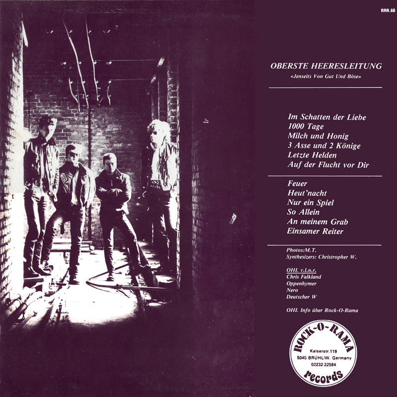 OHL 1986 LP back cover