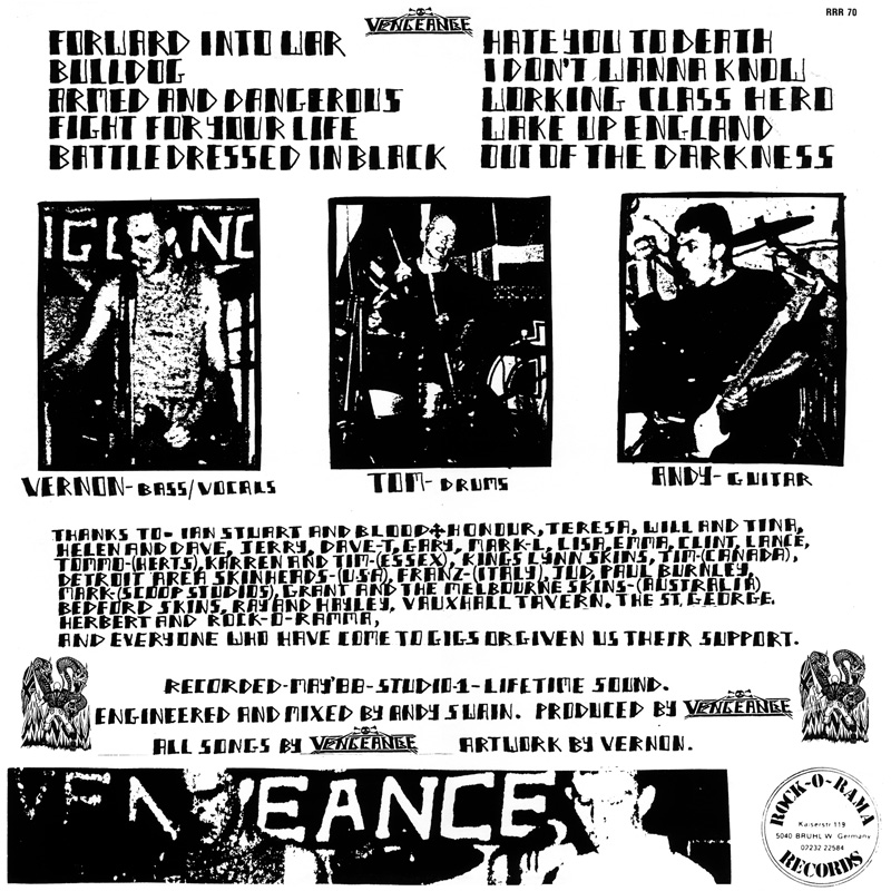 Vengeance LP back cover