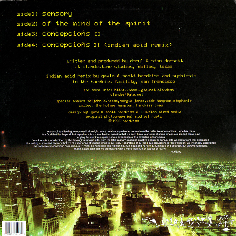 Back cover of the Symbiosis Numinous EP