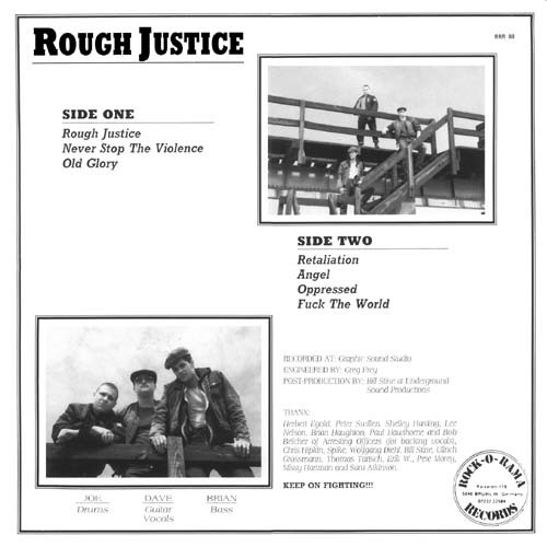 The Allegiance Rough Justice back cover