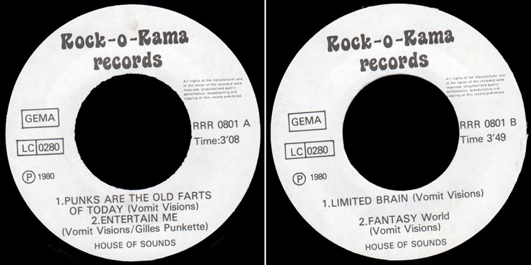 Vomit Visions EP center labels