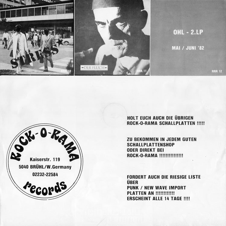 Rock-O-Rama catalog insert sheet