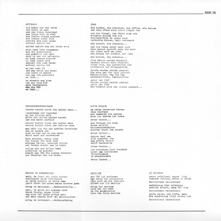OHL Oktoberrevolution lyric sheet
