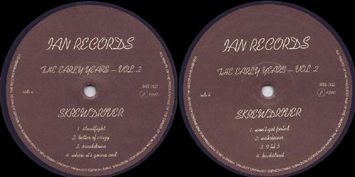 Skrewdriver Early Years volume 2 center labels