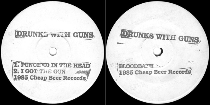 Drunks With Guns repress EP center labels