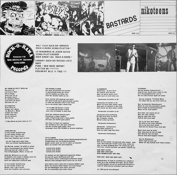 Lyric insert with some upcoming Rock-O-Rama releases